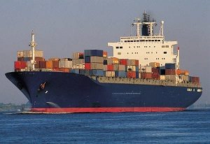 freighter boat with containers