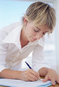 filling out an application