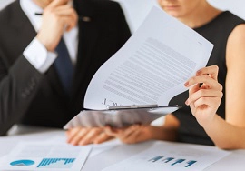 people evaluating a contract